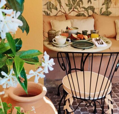 Le Patio greets you each morning